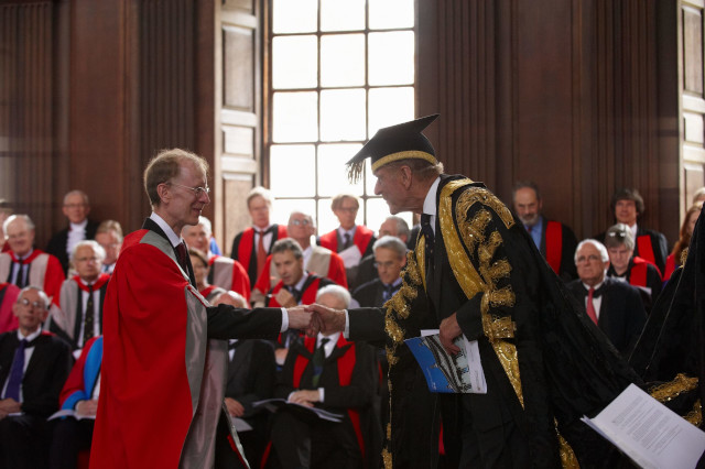Chancellor of Cambridge University the Duke confers an honorary Doctorate of Science on Sir Andrew Wiles in 2010